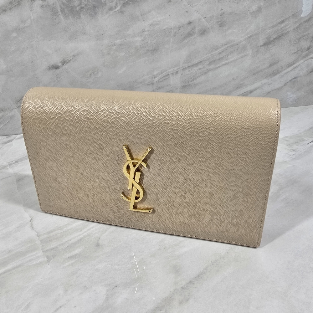 Yves Saint Laurent Beige Clutch Bag